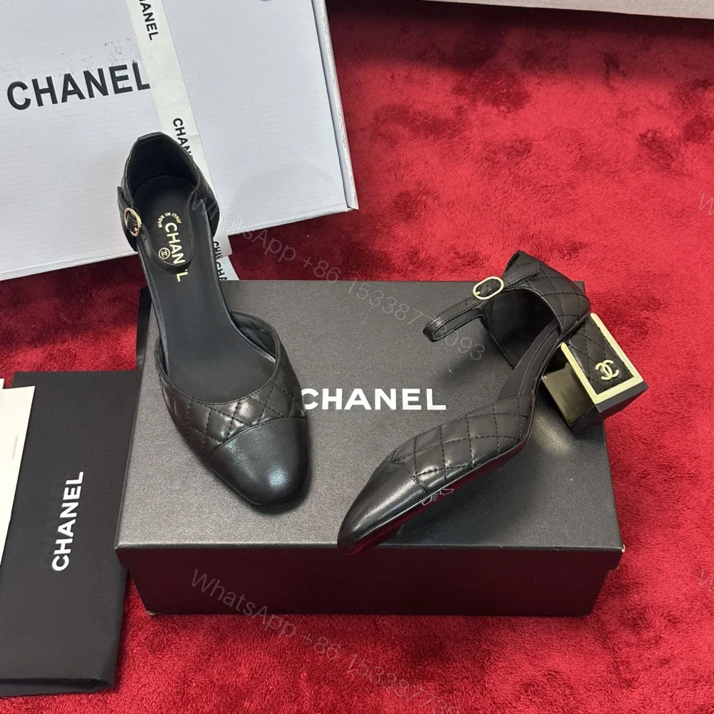 View 9 of 高仿Chanel*G38441B露邊高跟單鞋小牛皮黑色4.5CM免檢版