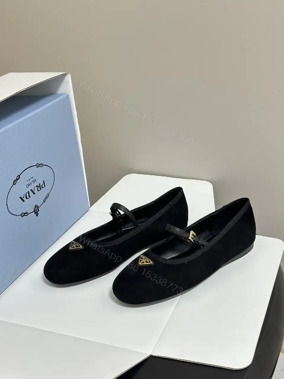 View 2 of Black Velvet Mary Jane Shoes Gold Logo Prada-inspired Classic Comfort Dress Shoes