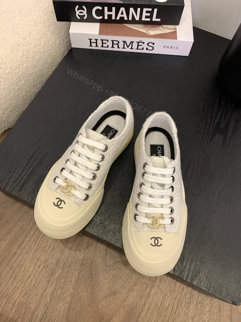 Lux Knit High-Tops: Leather Trim, Luxe Emblem Sneaker — view 1