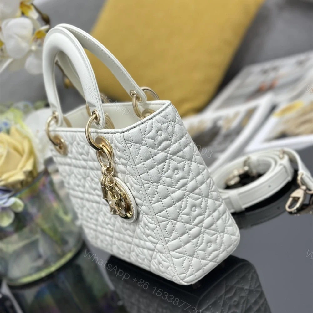 View 3 of 高仿Dior*Lady系列M053M030小羊皮手袋幸運星白色小號免檢版