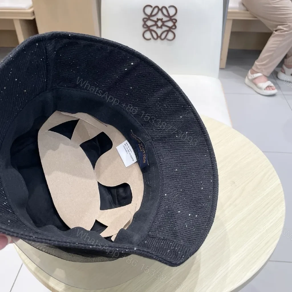 View 4 of Soft-Surface Denim Bucket Hat with Sparkle Embroidery