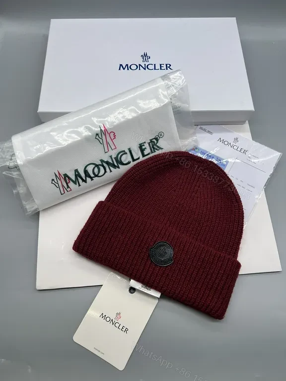 View 5 of Charcoal Moncler Knit Beanie â€“ Premium Rib Knit Cap