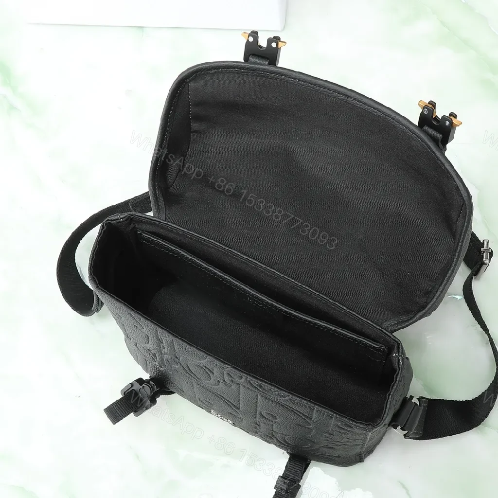 View 4 of Black Embossed Crossbody with Gunmetal Hardware Bag