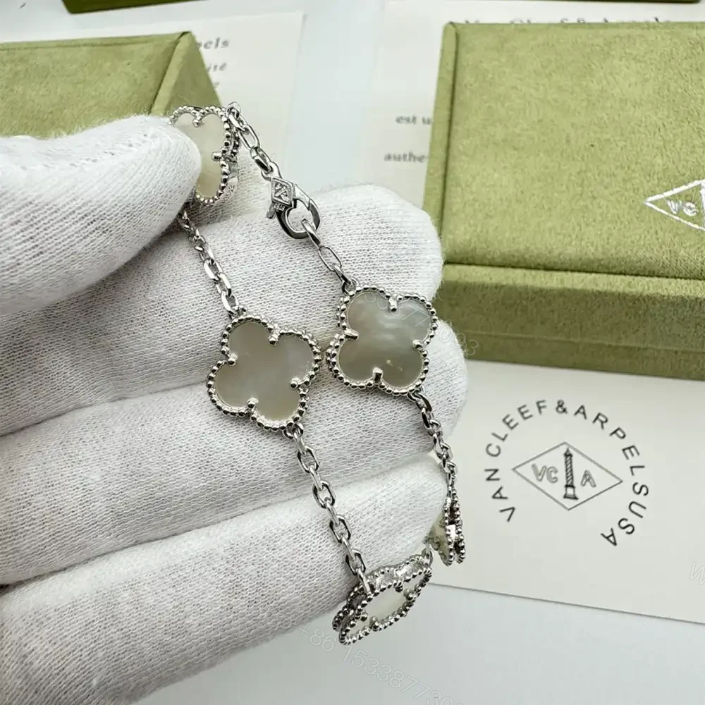 View 10 of 高仿首飾VanCleef&Arpels*RF48400貝母白金手鏈