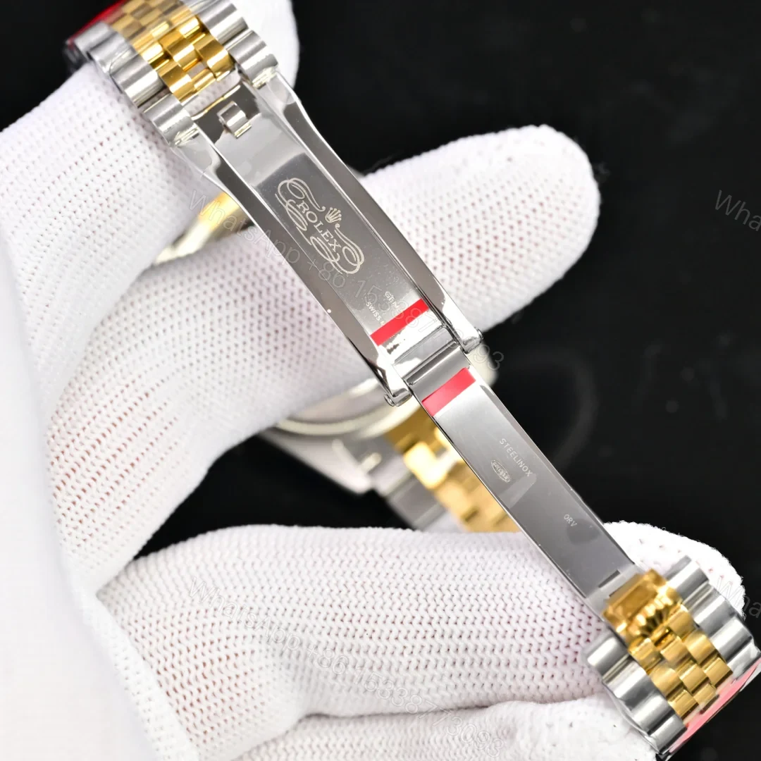 View 7 of Rolex Datejust 31 Stainless Steel Yellow Gold Fluted Black MOP Jubilee 278273-0024