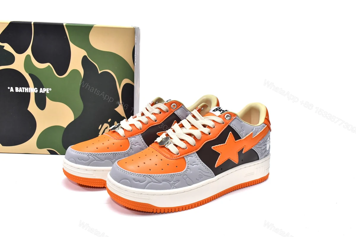 Cheap Fake BapeSta Low Grey Orange 1H70-291-002 — view 2