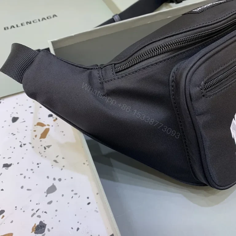 View 2 of Black Nylon Belt Bag + Balenciaga Style + Everyday Luxury Waist Bag