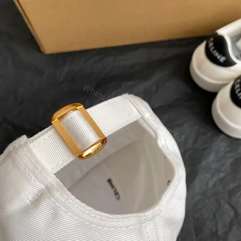 View 3 of Celine-Inspired Cap: Minimal Luxury Cotton Baseball Hat