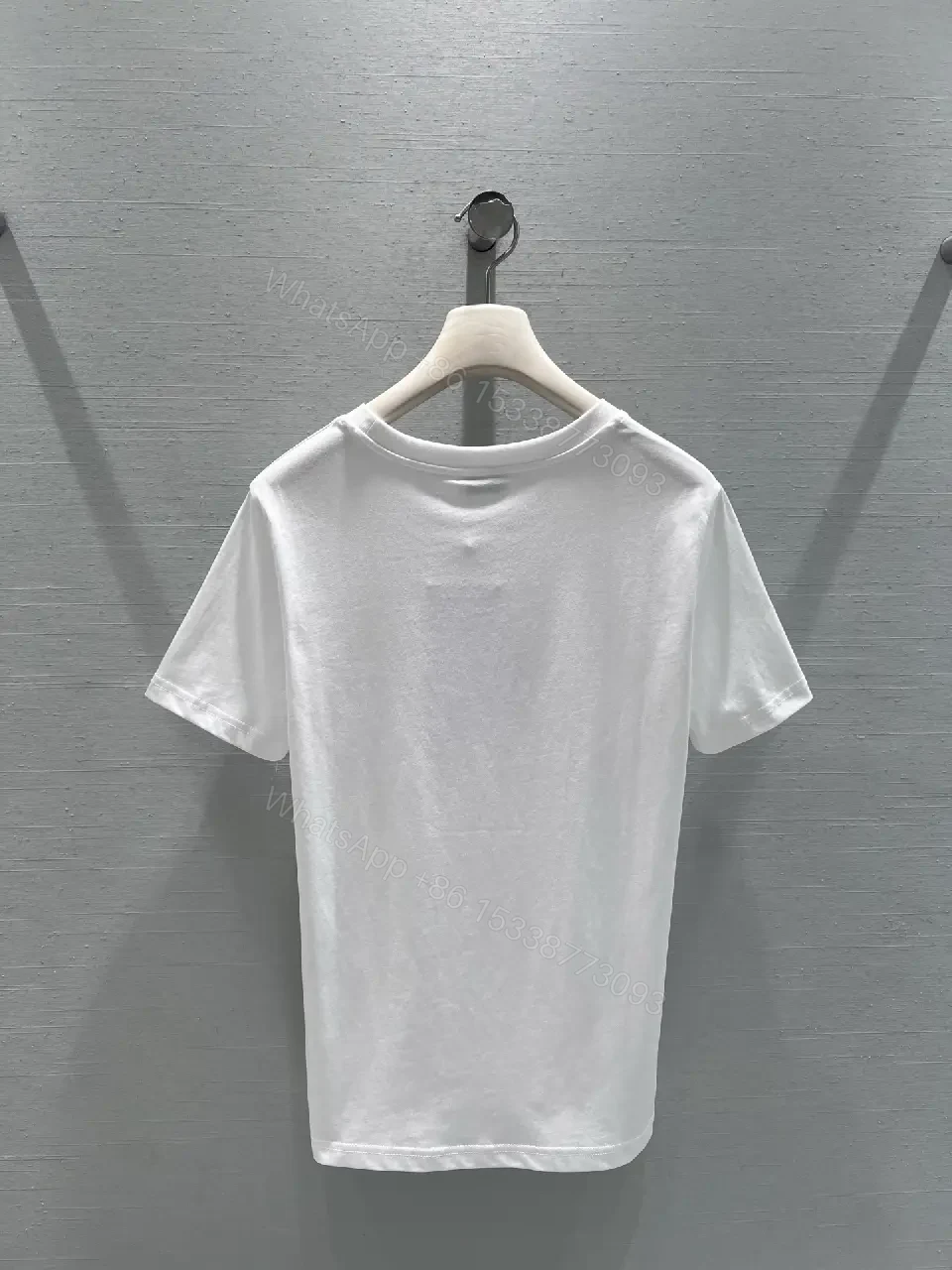 View 2 of White Cotton Tee: Subtle Heart Logo, Everyday Luxury, Men's/Women's