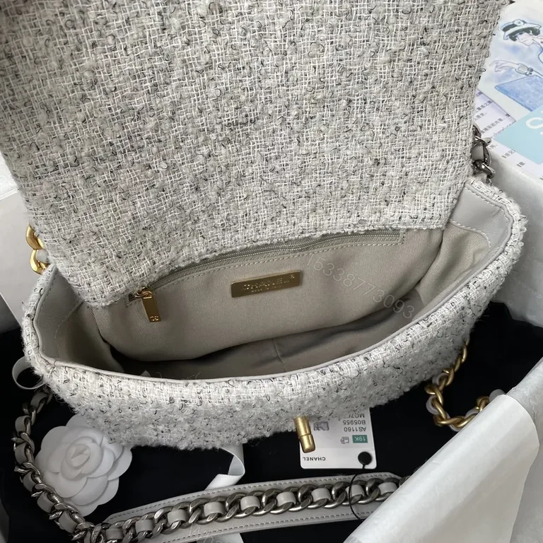 View 9 of Chanel-Inspired Tweed Flap Bag with Bold Chain â€” Luxury Everyday