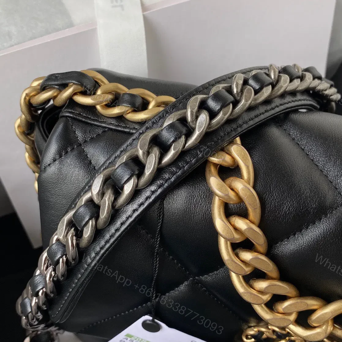 View 6 of Chanel 19 Flap Bag Black Lambskin Gold Hardware