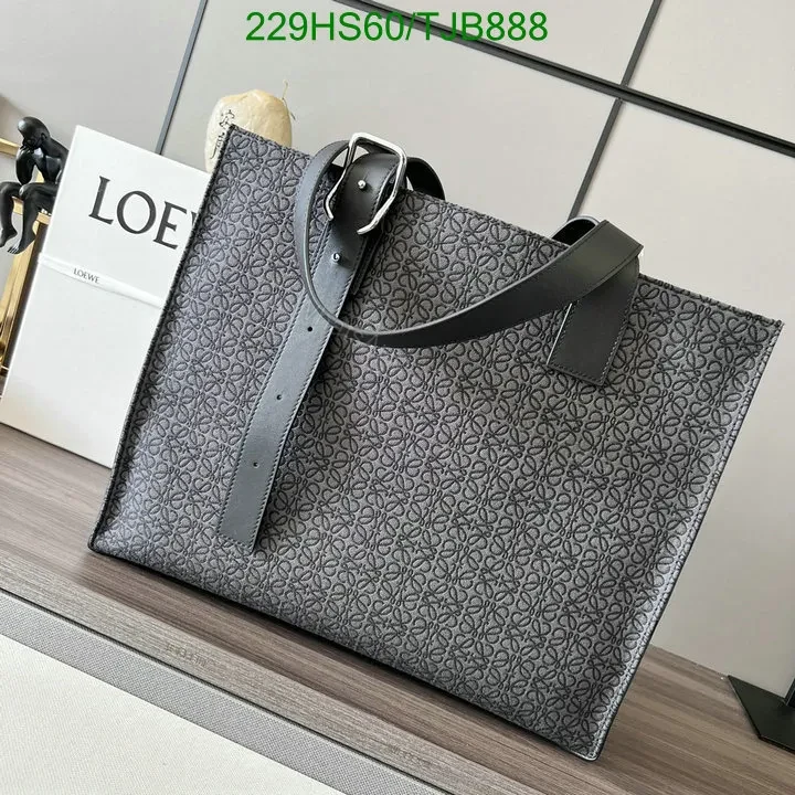 View 5 of Loewe Dark Grey Black Canvas and Cowhide Horizontal Tote IO955