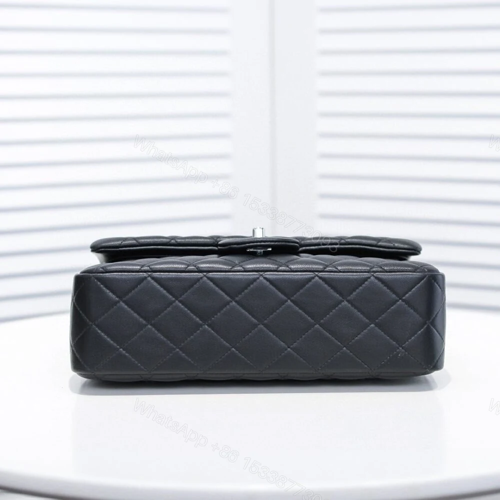 View 3 of Chanel Small Classic Flap Bag Black With Silver Hardware 25Cm