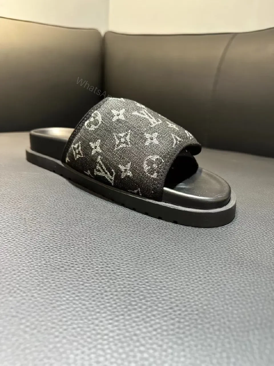 View 6 of Patterned Monogram Slide Sandals – Luxe Comfort, Signature Style