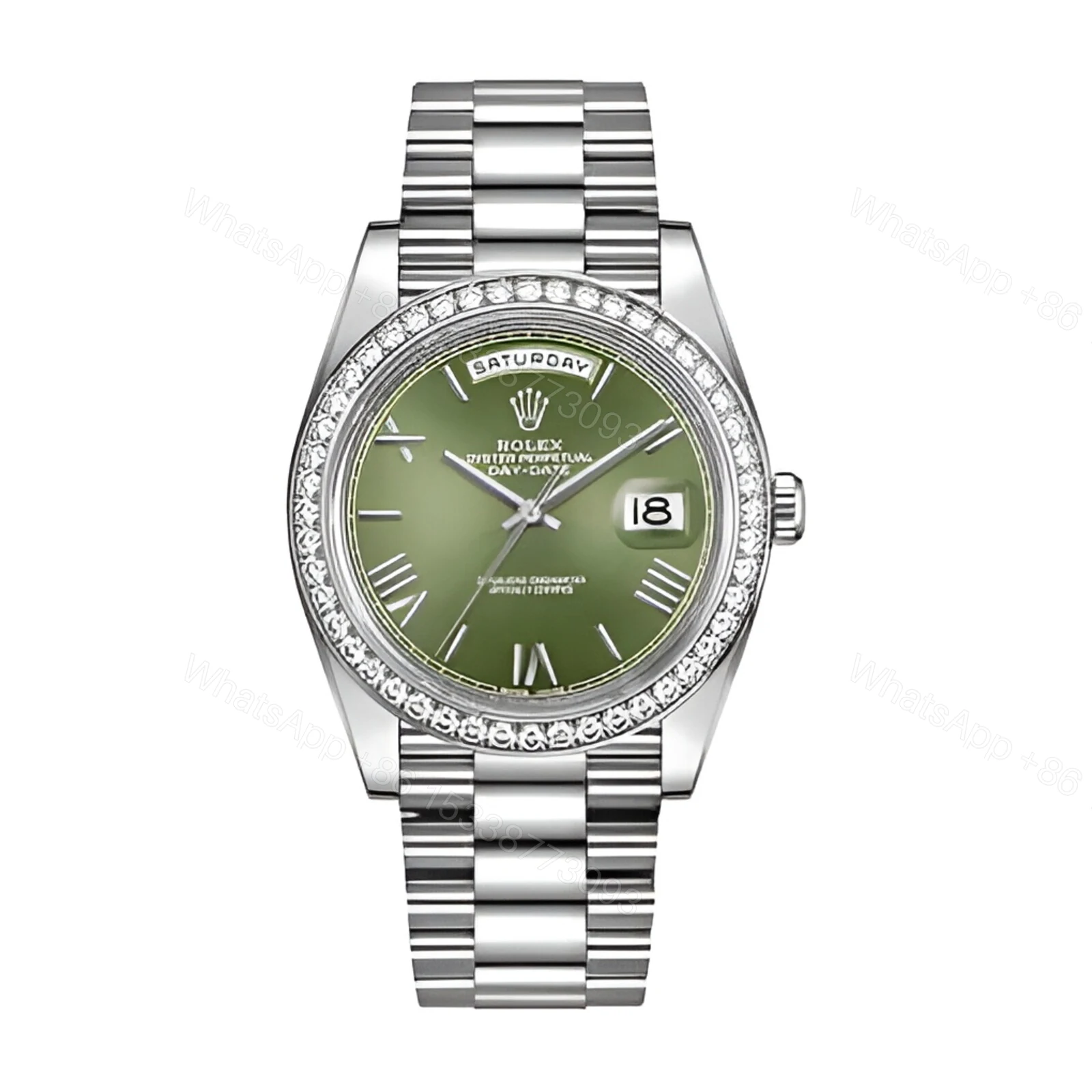 Rolex Day Date Olive Diamond Replica — view 1