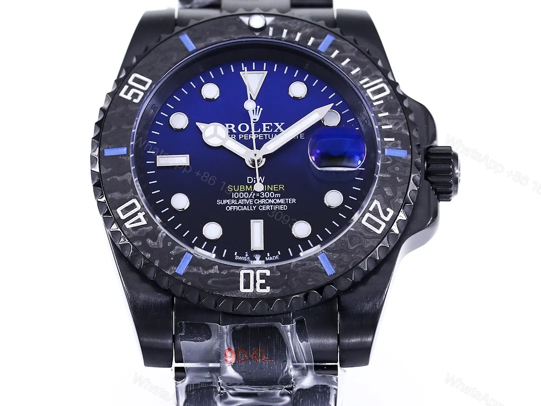 View 3 of Rolex Submariner DIW Carbon Fiber Deep Blue Gradient Dial Custom Watch 40mm Ultimate Edition RG-ROLEX-SUB-DIW-CARBON-BLU-40