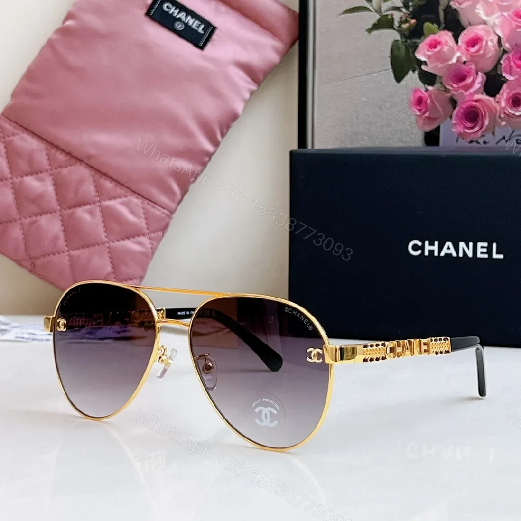 View 3 of Aviator Sunglasses: Gold-Tempo Frame Gradient Lenses, Luxe Style