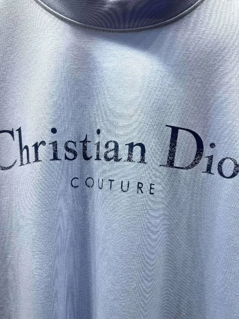 View 6 of Soft Powder-Blue Couture Tee, Relaxed Fit, Premium Comfort