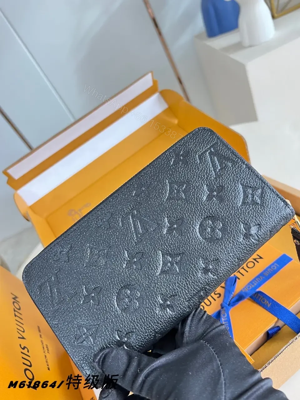 View 6 of Monochrome Textured Leather Wallet — Monogram, Bifold, Luxury