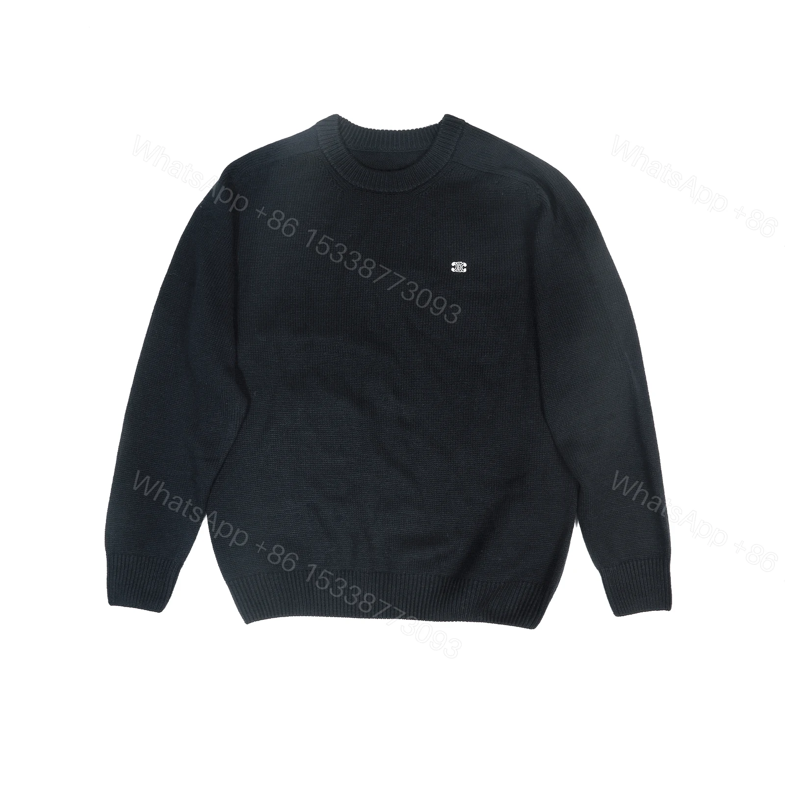 View 3 of TRIOMPHE CREW NECK SWEATER IN WOOL AND CASHMERE BLACK / OFF WHITE 2AC85048T.38OW