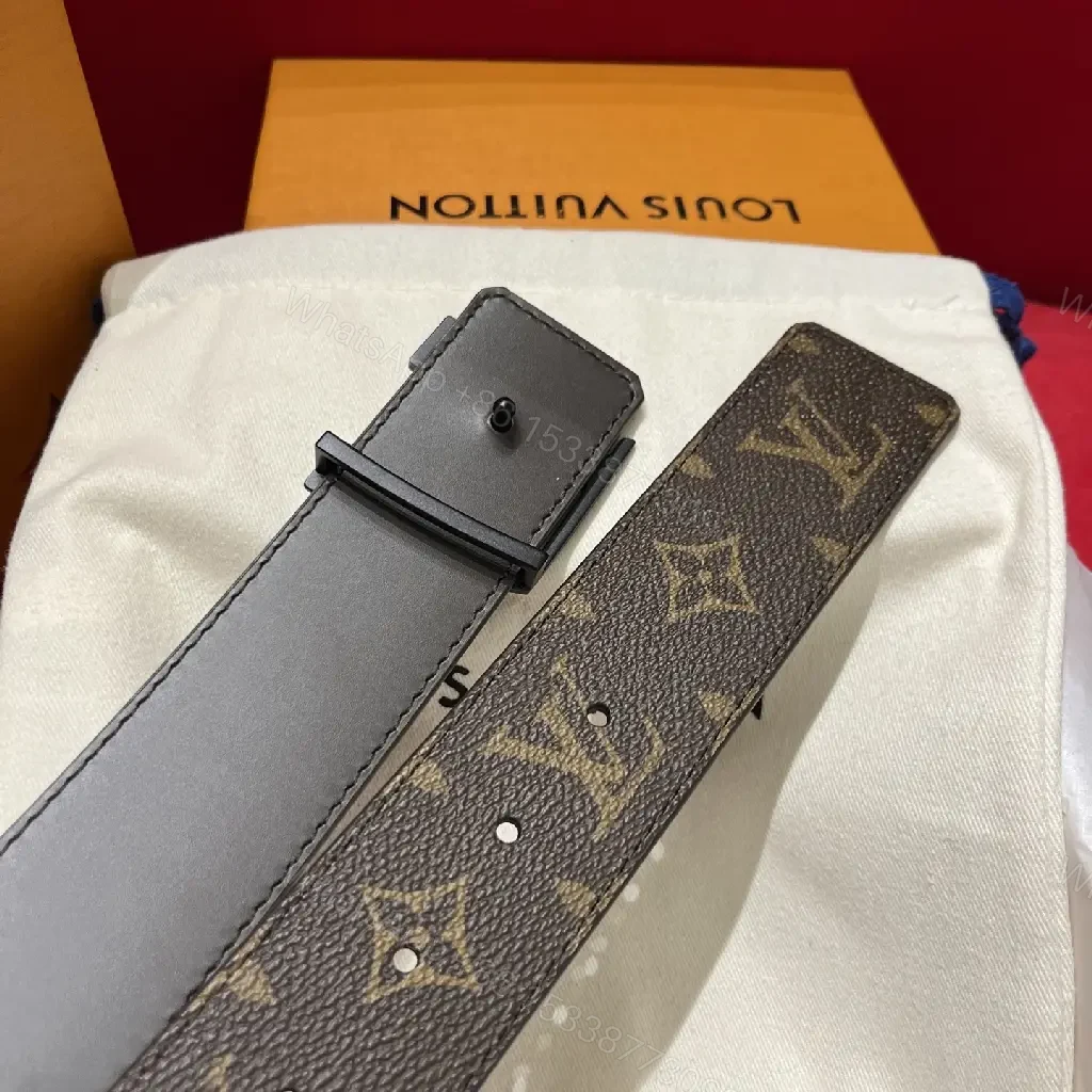 View 6 of Elegant Monogram Leather Belt: Durable Luxury Accessory