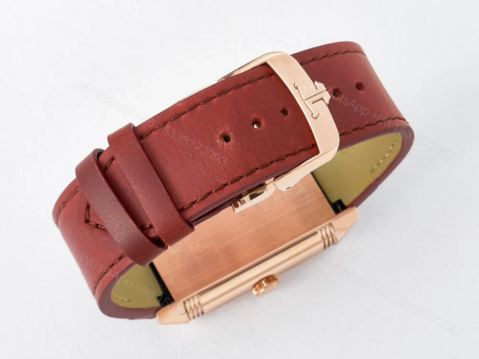 View 14 of Reverso Tribute Duoface Small Seconds RG MGF Best Edition Black Dial on Red Leather Strap A854A
