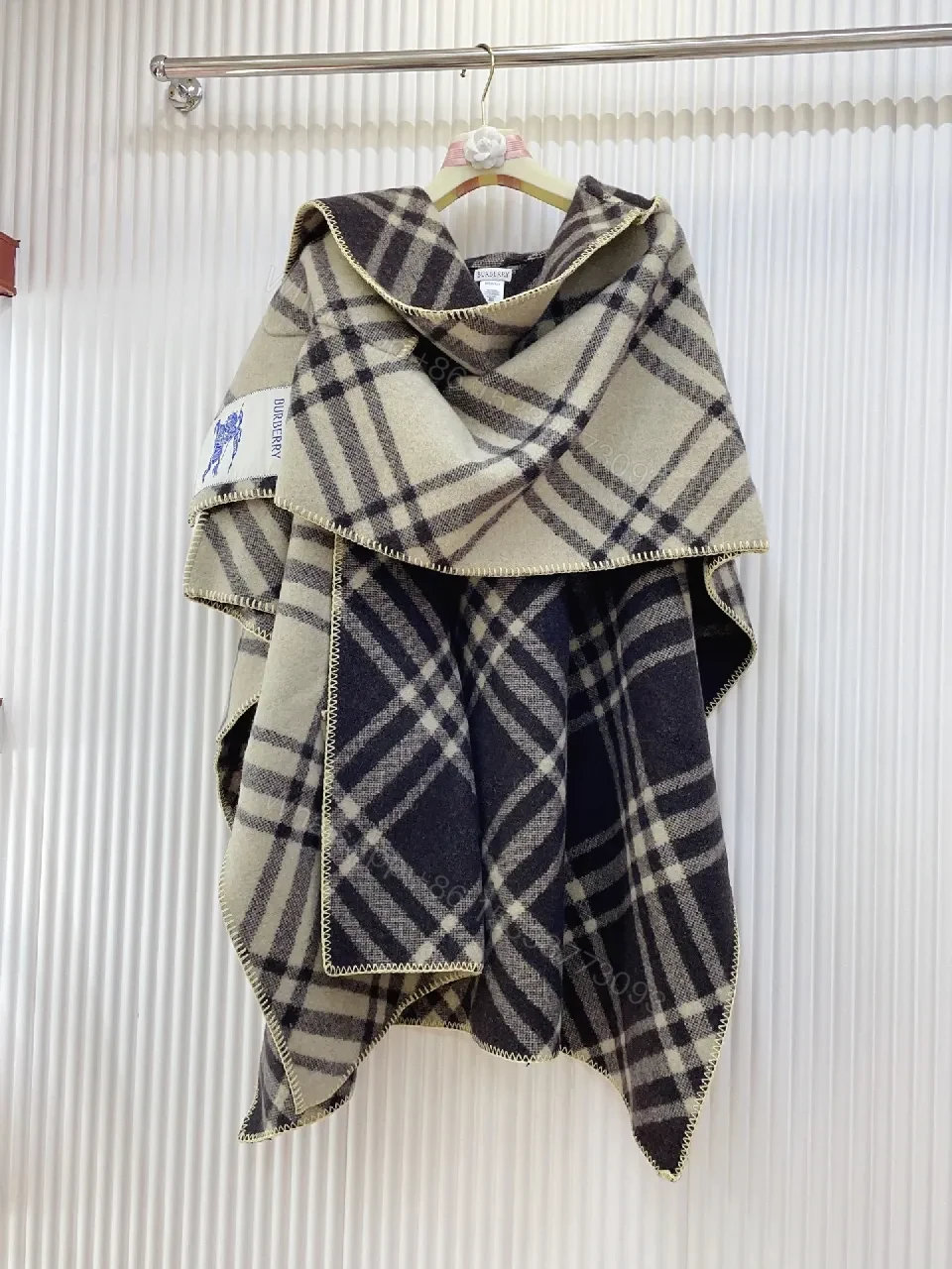 View 6 of Colorful Warmth Cape: Plaid, Wool, Oversized, Comfortable Layering, Cape