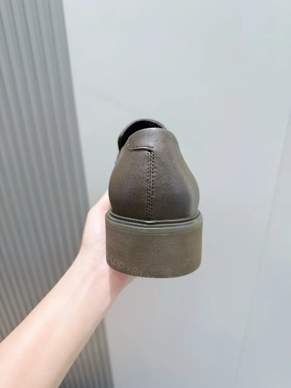 View 6 of Luxurious Double-Textured Leather Loafers with Horsebit Detail