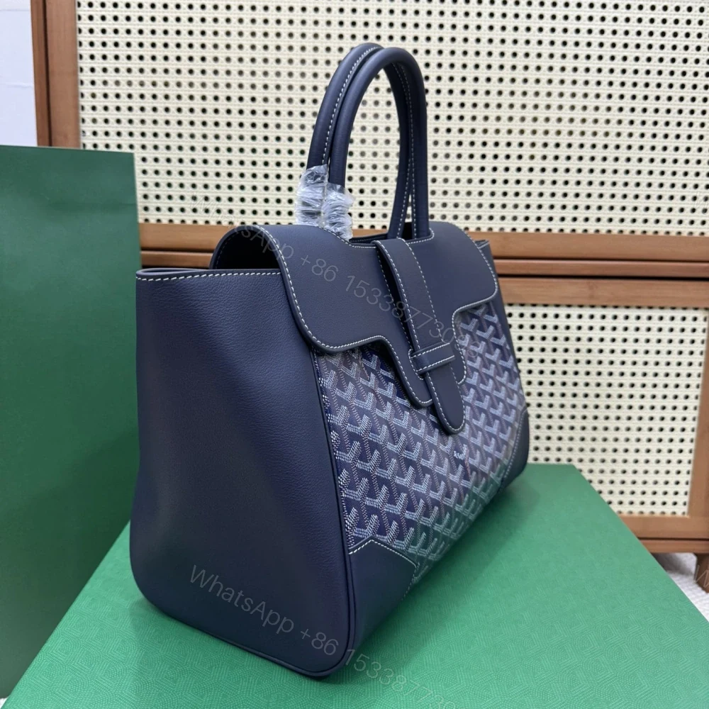 View 4 of 高仿Goyard*SAIGOC8手提托特包雙拼深藍大號免檢版