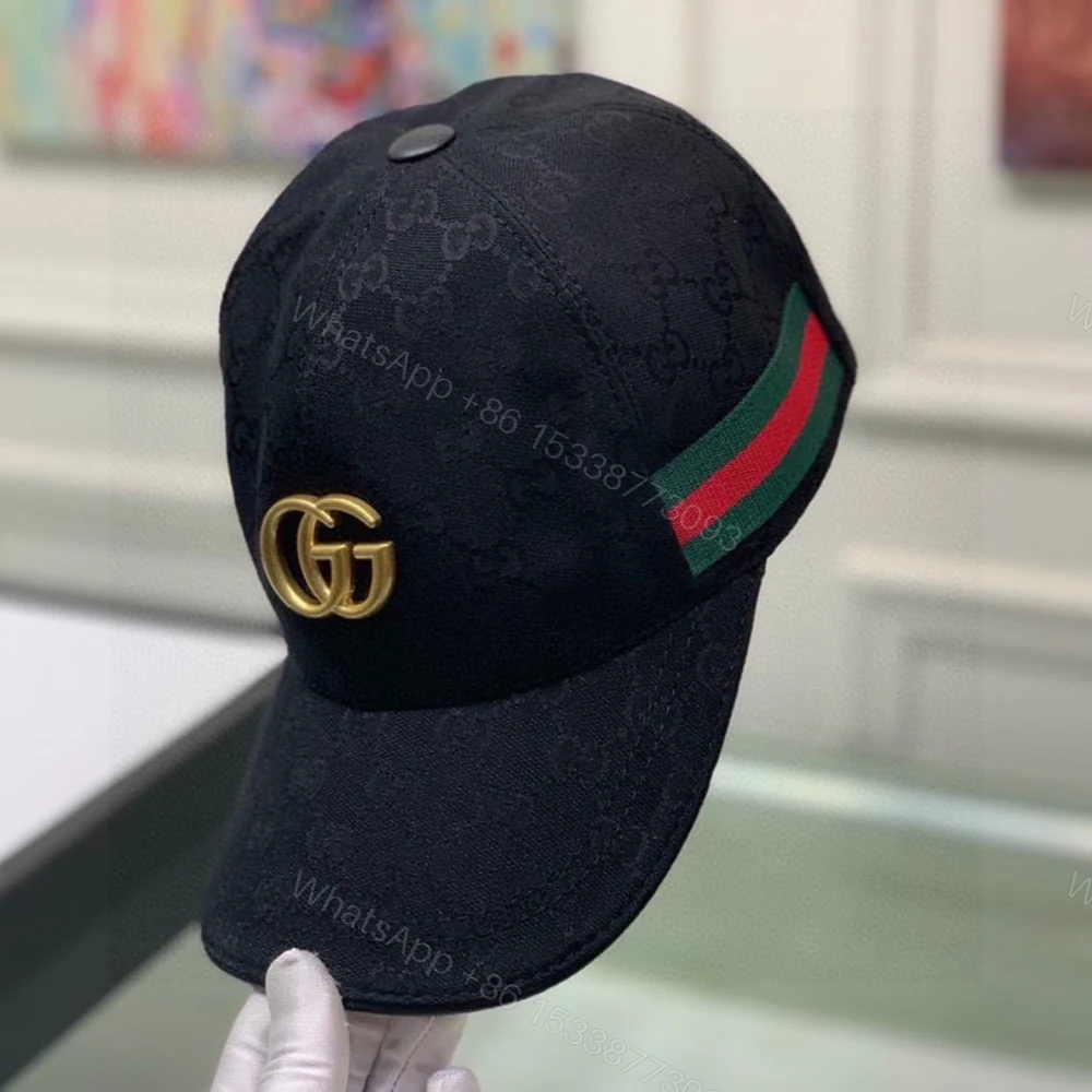 View 4 of Gucci GG Canvas With Web Baseball Cap Black