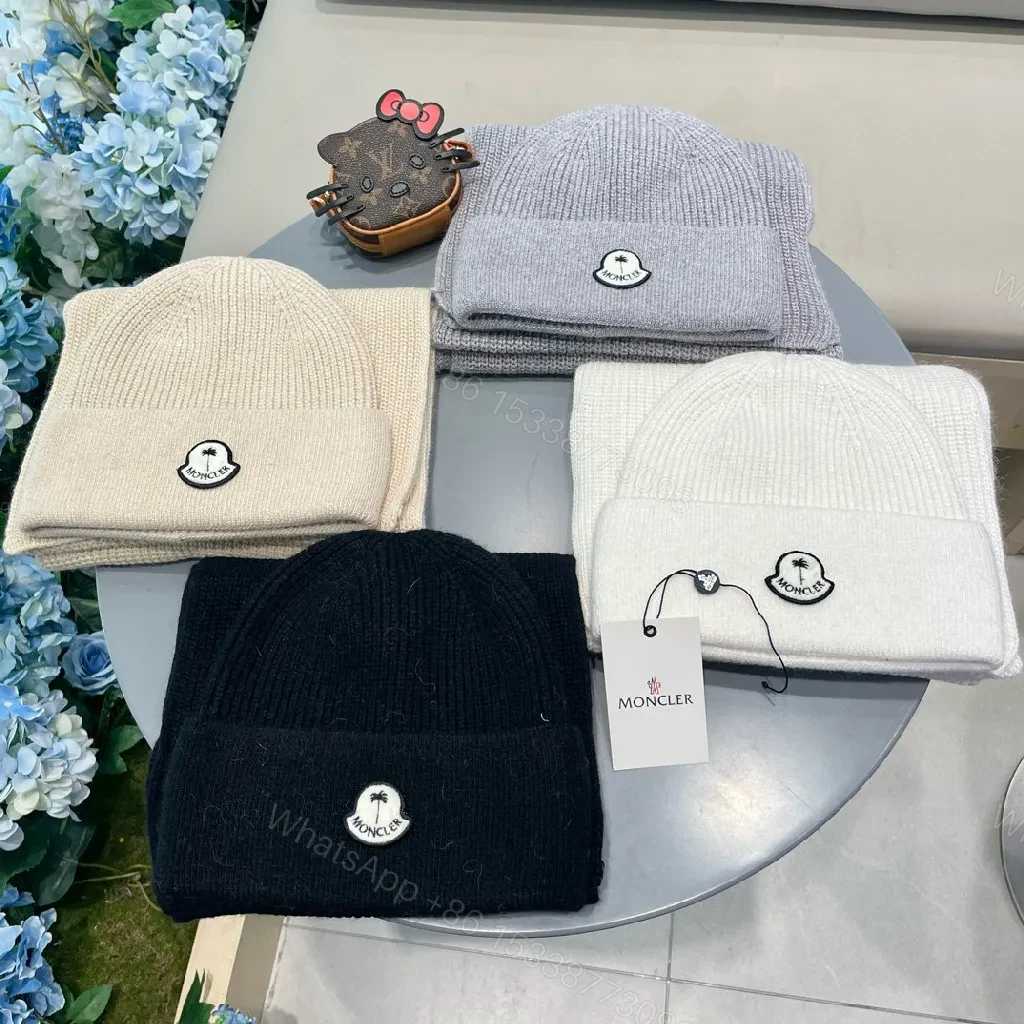 View 7 of White Knit Set: Plush Luxury Hat & Scarf for All-Season Style