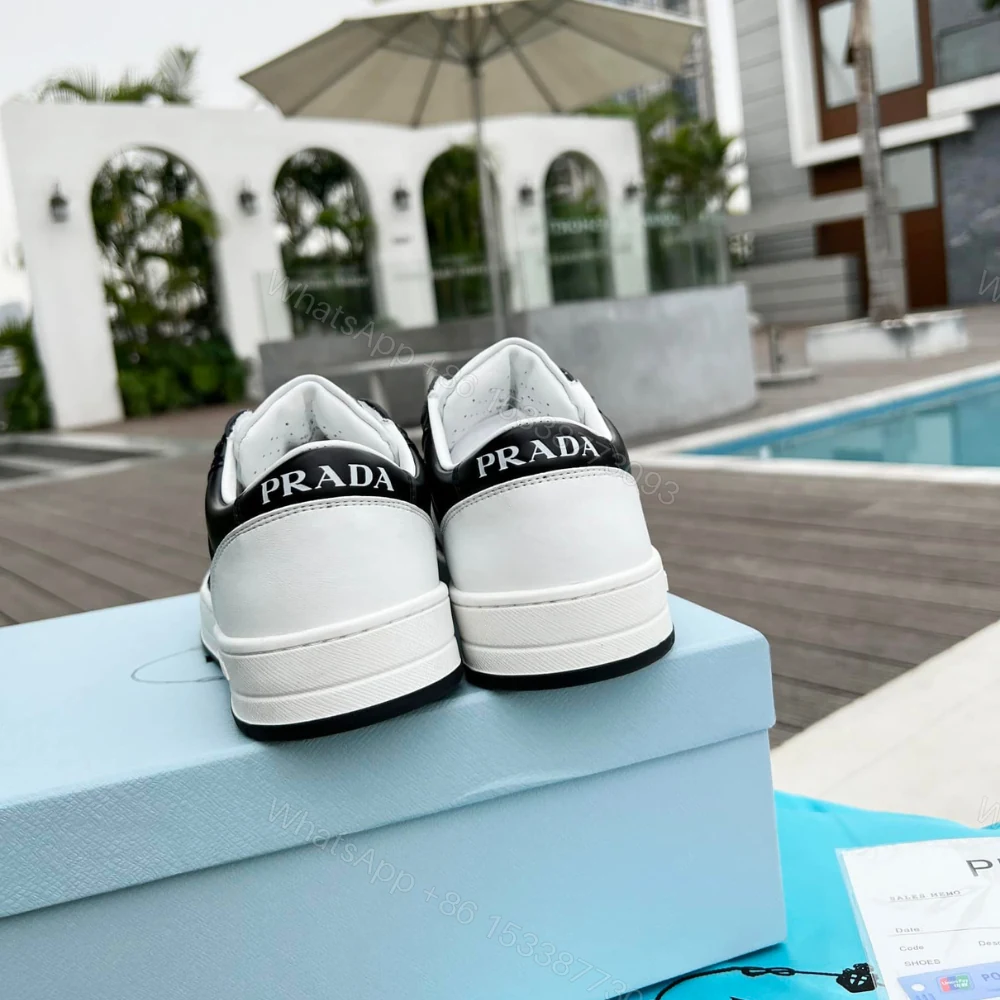 View 8 of Prada District Leather Sneaker Black White 1E790M 3LJ6 F0964 F 030