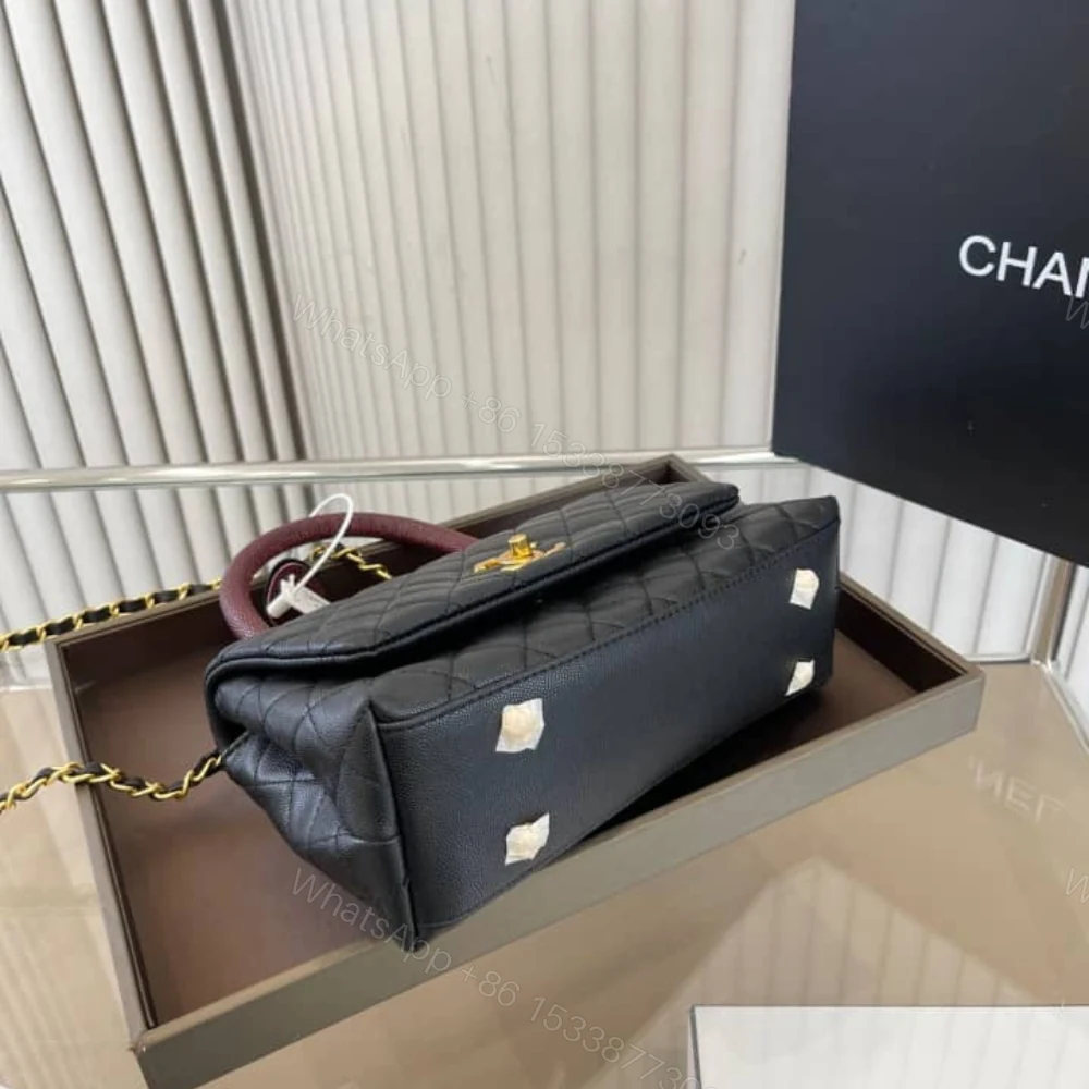 View 4 of Chanel Medium Coco Handle Bag Gold Hardware Black 23Cm