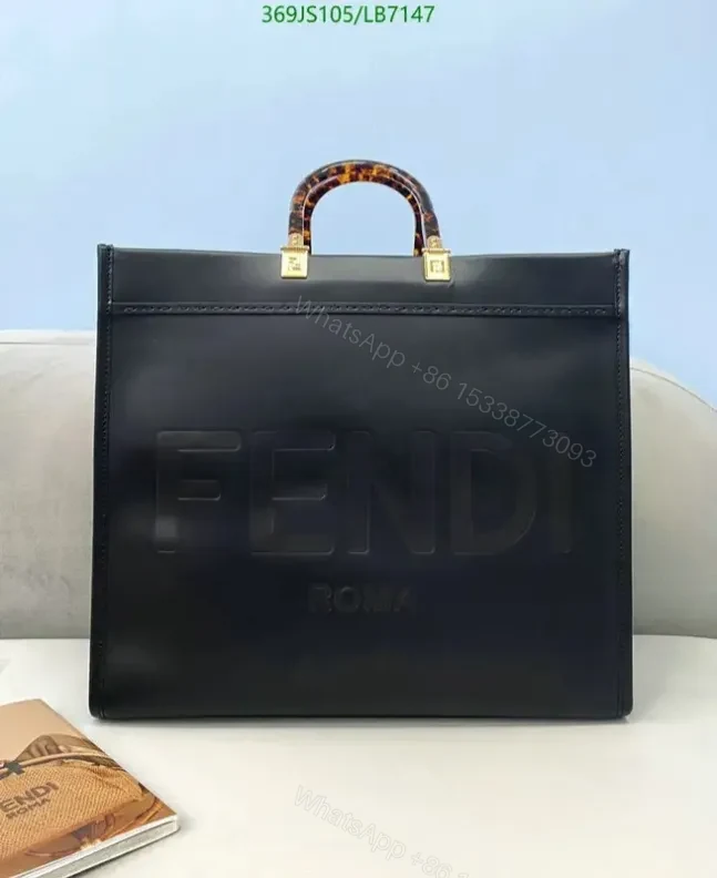 View 14 of Fendi Sunshine Brown Large Leather Shopper Bag Mirror LB7147