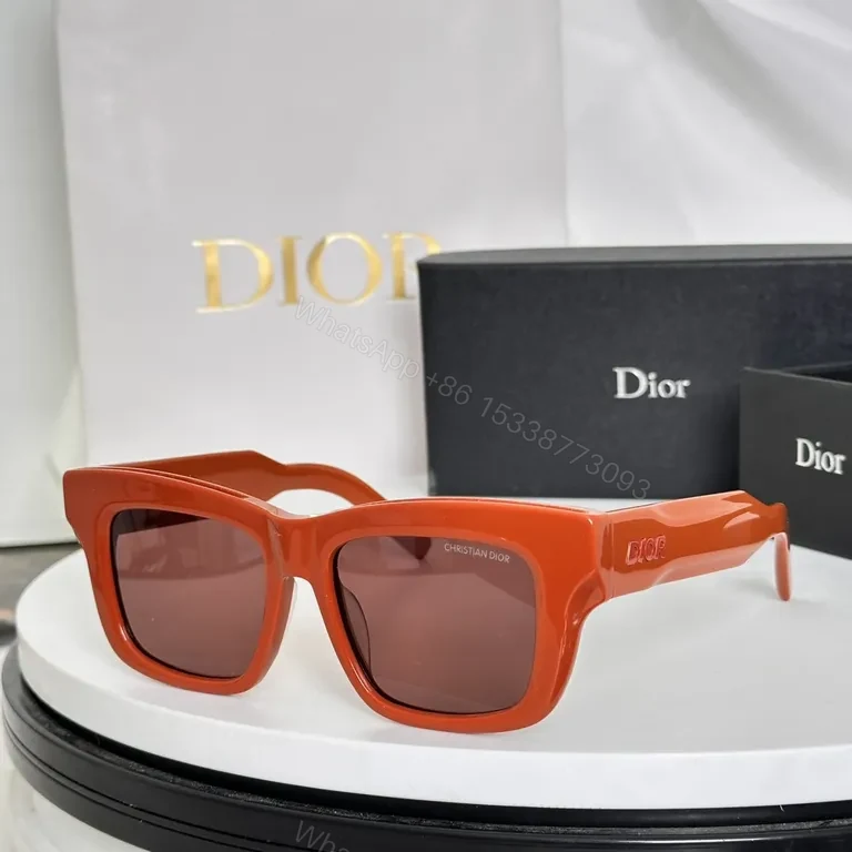 View 8 of Bold Block-Frame Sunglasses with Monogram Detailing