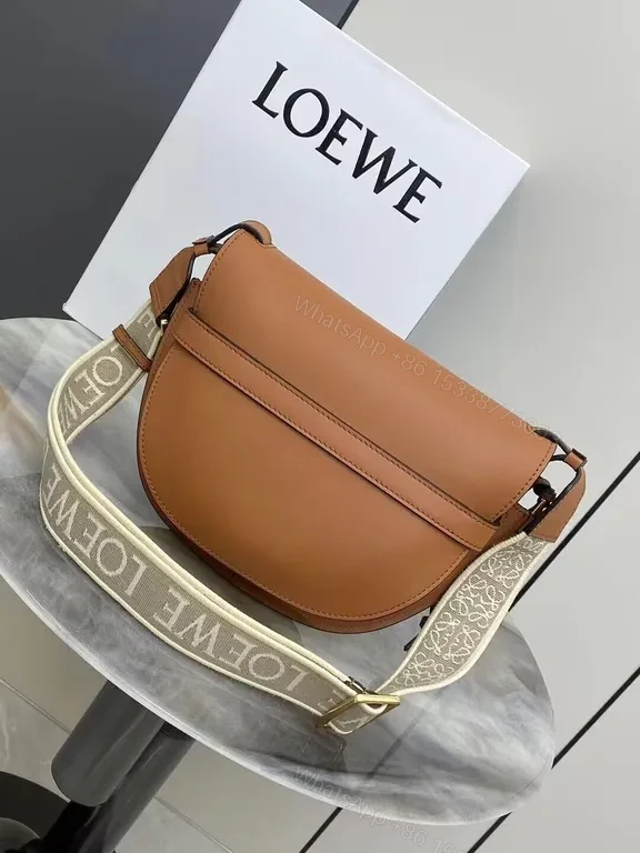 View 3 of Tan Calfskin Loewe Saddle Bag - Everyday Luxury Crossbody