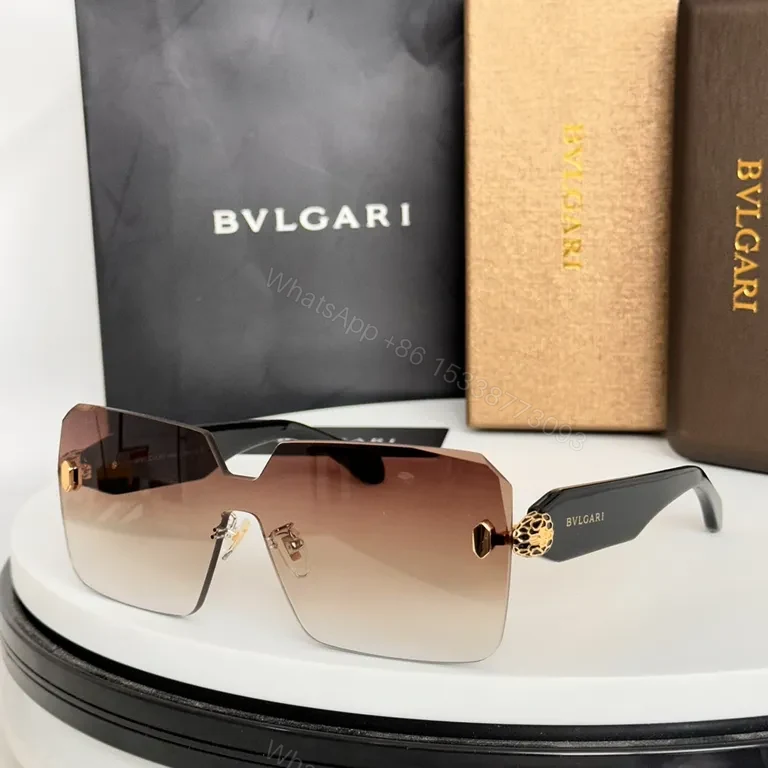 View 2 of Boldly Minimalist BVLGARI Sunglasses: Sculpted Edge Shield Style