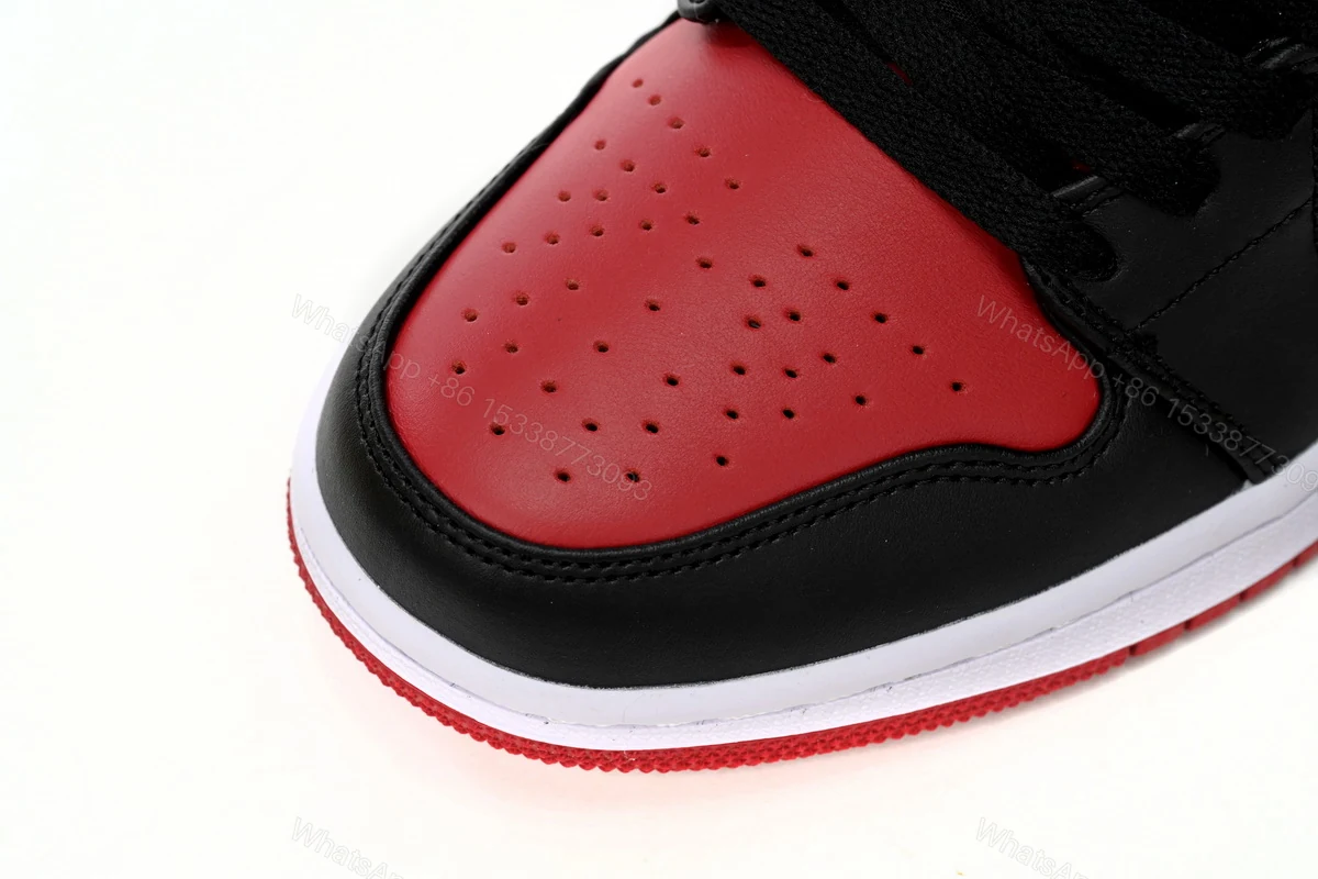View 6 of Air Jordan 1 Low Retro Black Red 553558-066