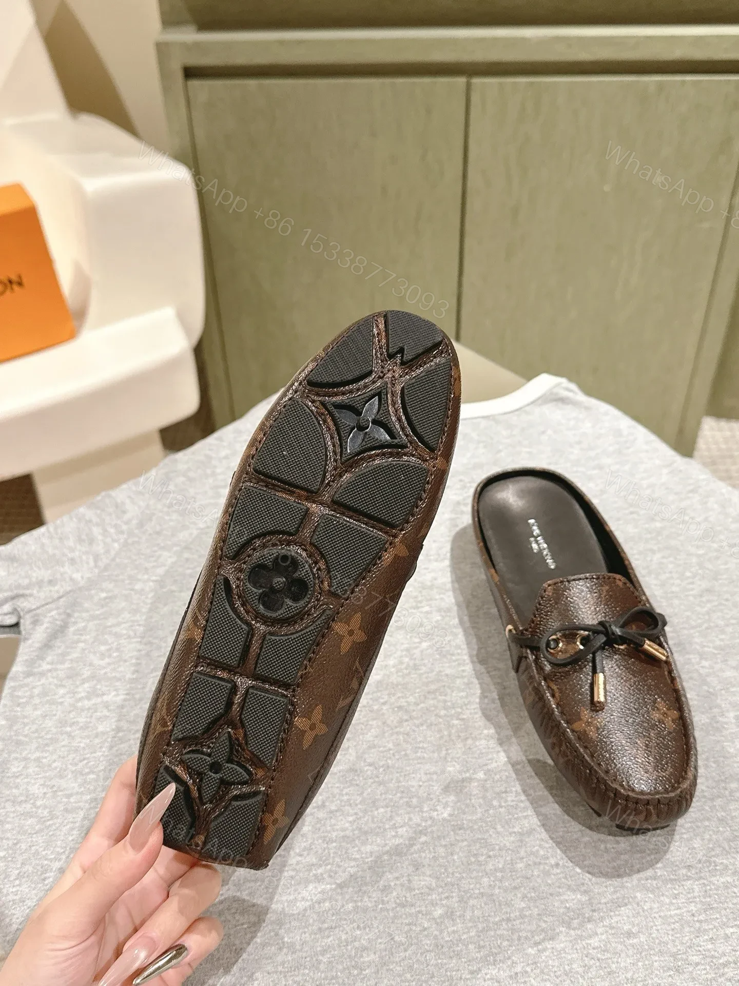 View 2 of LV Women Brown Leather Loafers