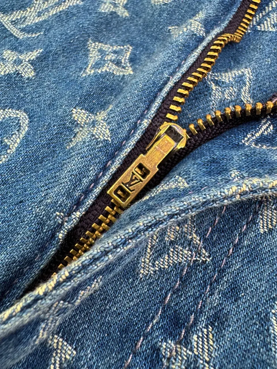 View 7 of Denim Monogram Bermuda Shorts – Signature LV Print, Elevated Comfort