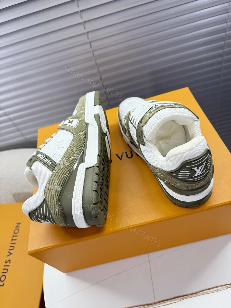 View 5 of Patterned Leather-Luxe High-Tops with LV Detailing