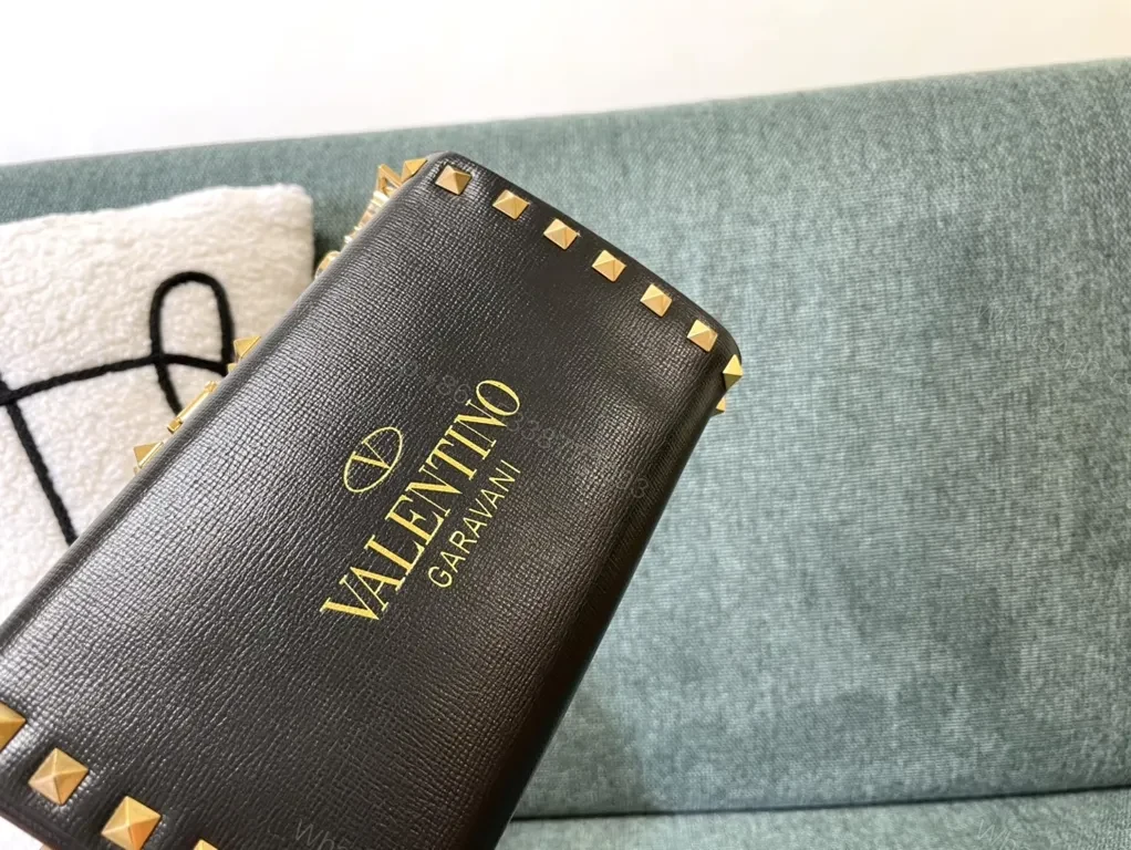 View 6 of Statement Black Leather Rockstud Shoulder Bag - Valentino Garavani