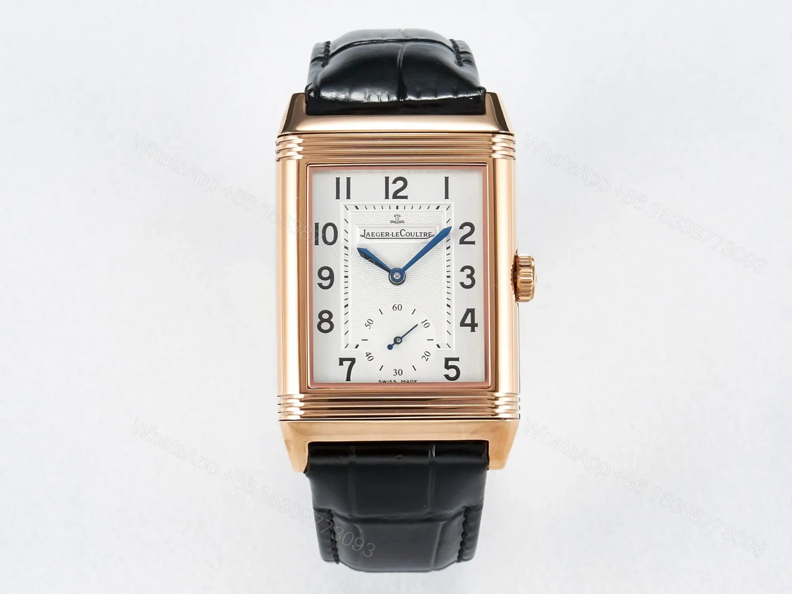 Reverso Classic Duoface Small Seconds RG MGF Best Edition White Textured Dial on Black Leather Strap A854A — view 1
