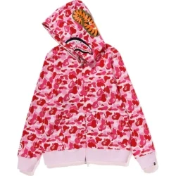 View 6 of BAPE ABC Camo Shark Full Zip Hoodie Pink