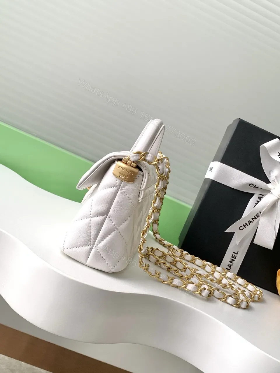 View 5 of Quilted Mini Flap Bag with Gold Hardware - Everyday Luxe