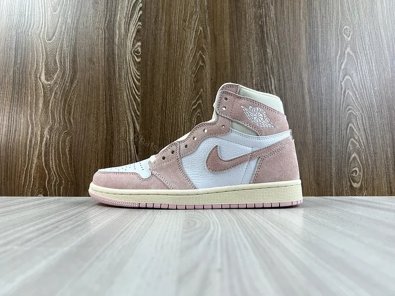 Chic Hybrid High-Top Sneakers: Soft Pink & Gray Leather — view 1