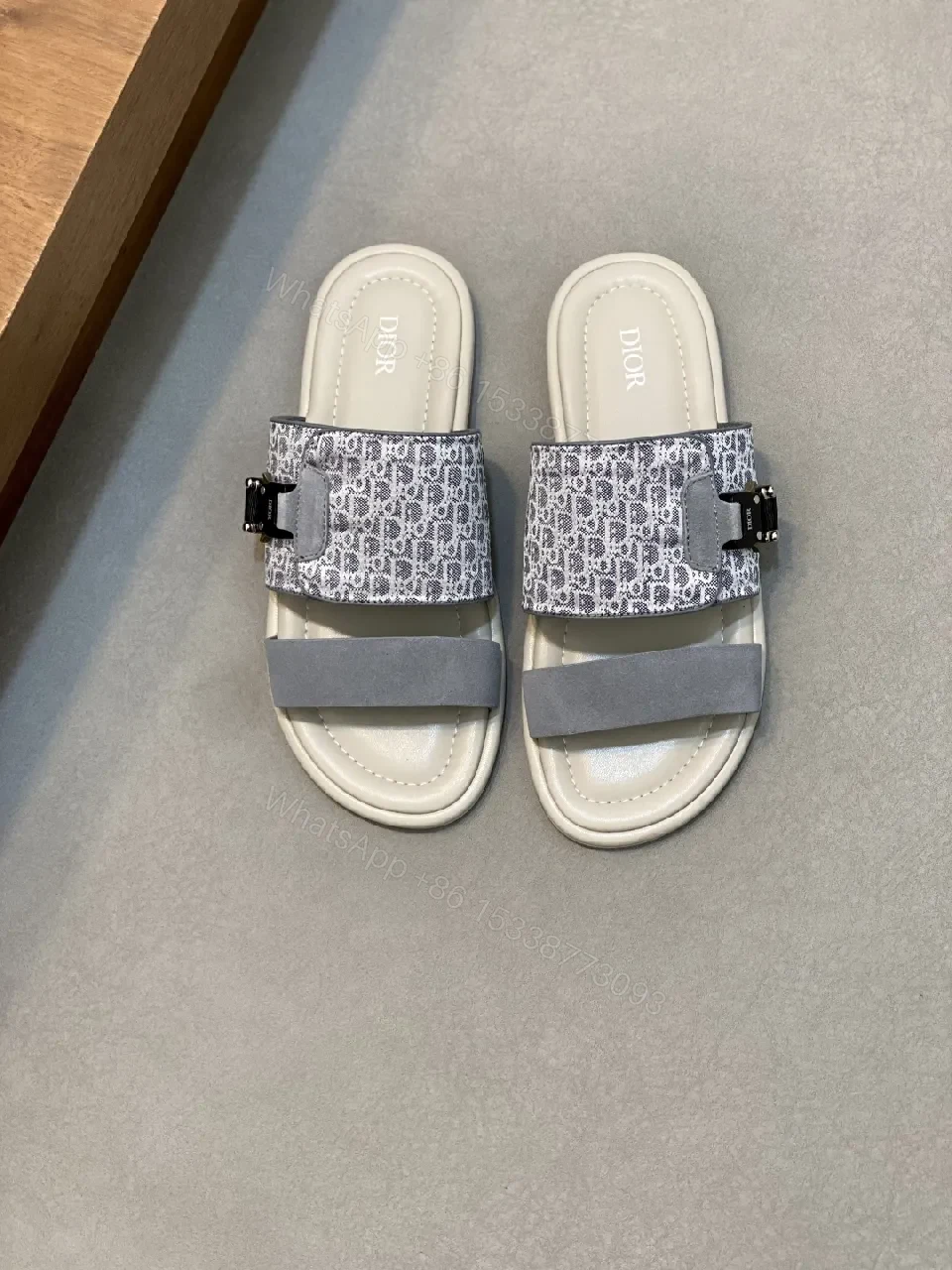 View 5 of Textured Jacquard Sandals: Suede Strap, Cushioned Comfort