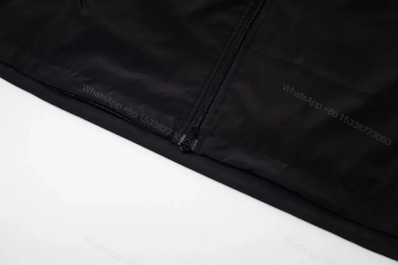 View 7 of Black + Windbreaker + Streetwear + Contrast piping + Windbreaker