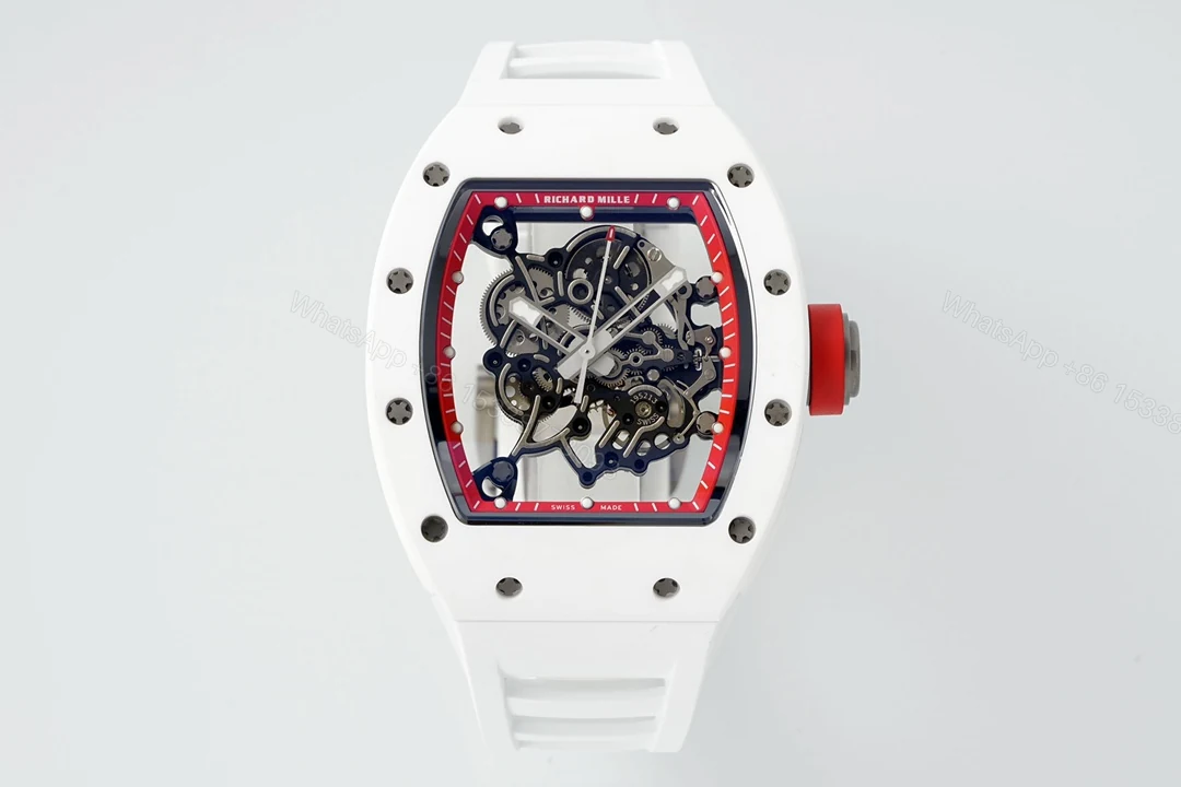 Richard Mille RM055 APSF Red Ceramic / Rubber Skeleton Dial Super Clone — view 1