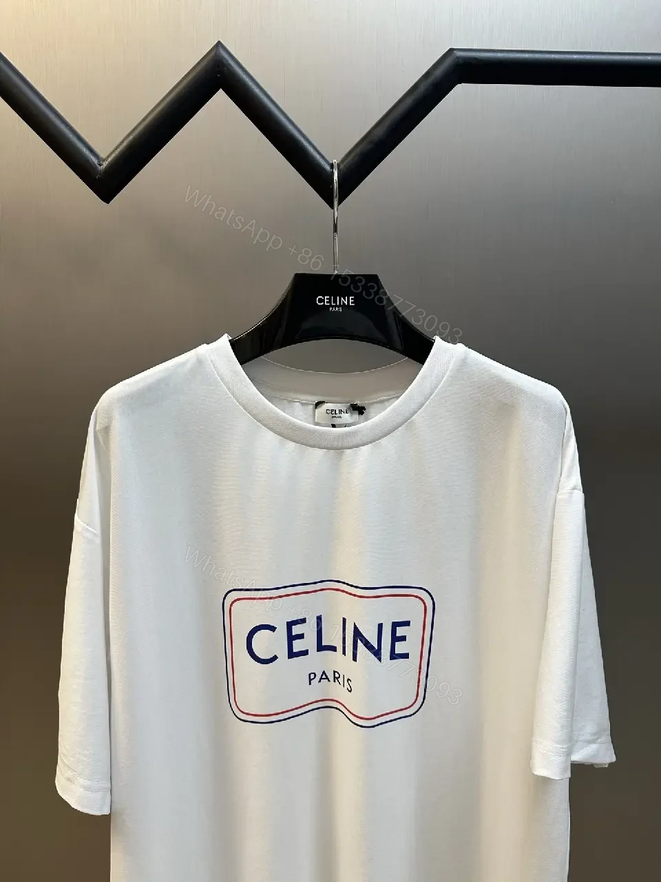 View 9 of Premium Cotton Oversized Tee with Bold Logo, White, Luxe Streetwear